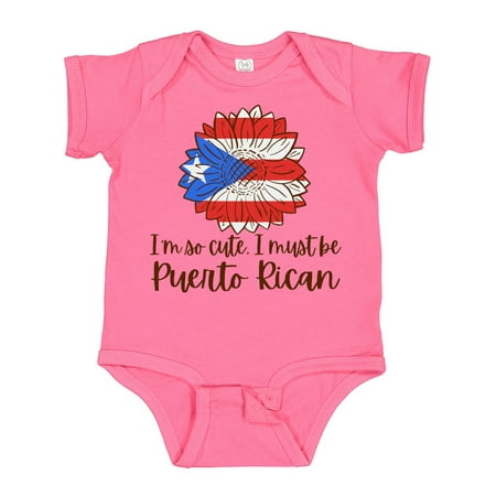 

Inktastic I m So Cute I Must Be Puerto Rican Sunflower Gift Baby Boy or Baby Girl Bodysuit