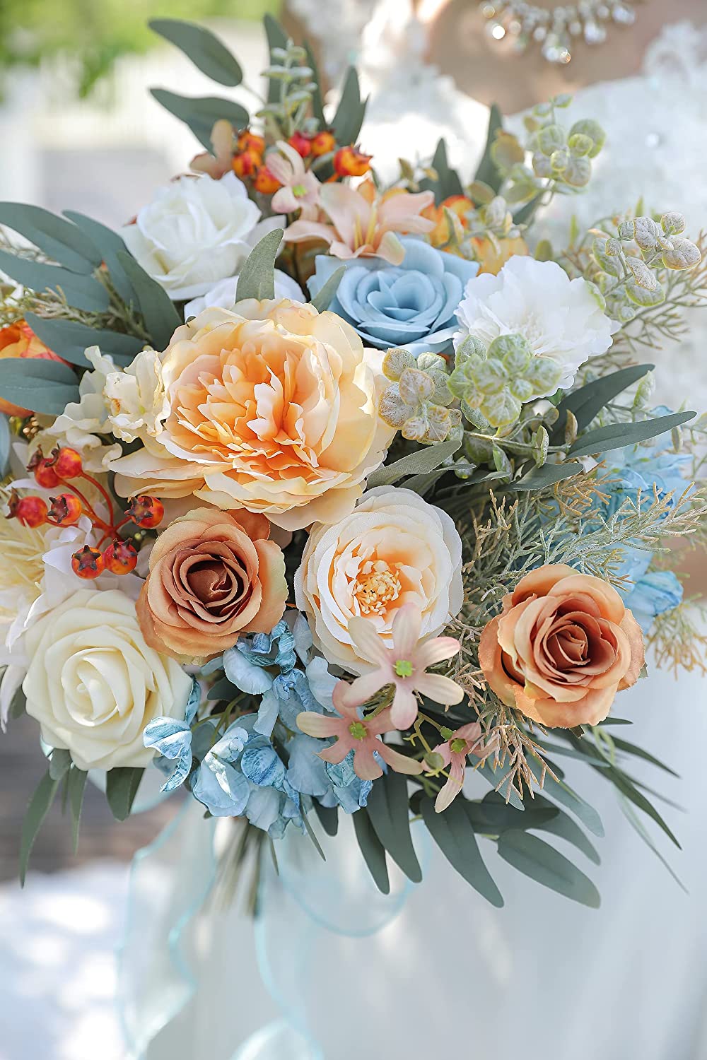 Artificial Flowers Combo Box Set Silk Flowers Fake Rose for DIY Floral Arrangements Wedding Bouquets Centerpieces Baby Shower Party Home Decorations（Nude Color）