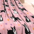 thumbnail image 3 of Boston Terrier Dogs and Flowers Blanket,Comfortable Soft Lamb Wool Throw Blanket,All Season,Warm Lightweight Blankets for Sofa Bed Couch Living Room Chair,40"x50", 3 of 4