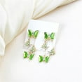 thumbnail image 3 of Long CZ Butterfly Tassel Drop Dangle Earrings for Women Gold-Toned Crystal Rhinestone Animal Insect Dangling Studs Earring Fashion Wedding Halloween Jewelry, 3 of 12