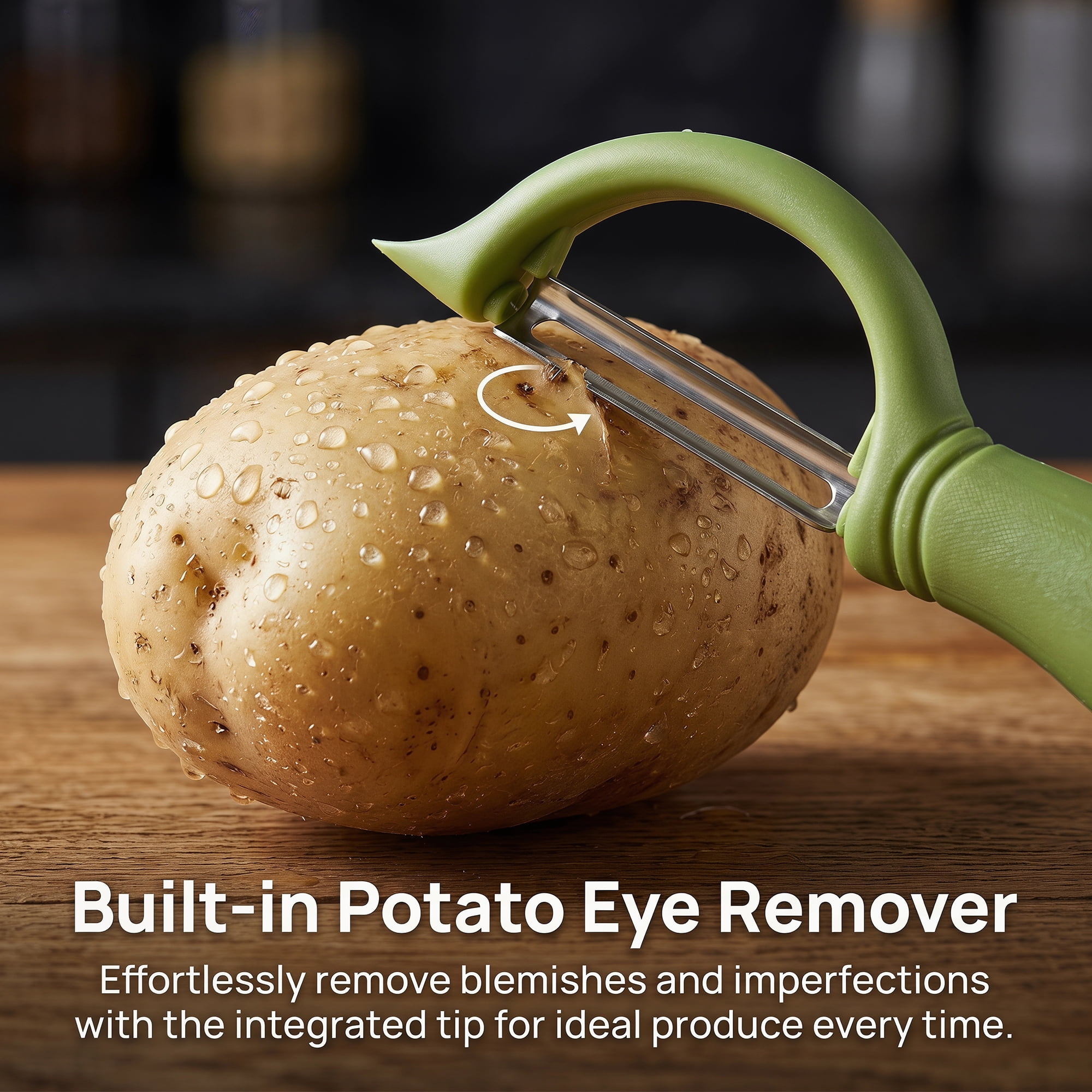 Unique Bargains Plastic Durable Potato Peeler with Ergonomic Handle Olive 7.1x1.3 inch