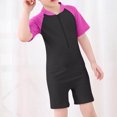 thumbnail image 6 of Fesfesfes Boys and Girls Short Sleeve One Piece Rash Guard Swimsuit Water Sport UPF 50+ Sun Protection Bathing Suits (1-7 Years), 6 of 8