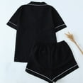 thumbnail image 2 of Besolor Pajama Set for Women Heart Print Short Sleeve Button down Shirts and Shorts Set 2 Piece Lounge Set Sleepwear, 2 of 2