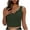 Womens Bikini Tops Clearance Army Green, variant on Swim Top Women Bikini Top Only,High Waisted Textured Knit Tank Top,Y2K Solid Color V-Neck Crop Top for Activewear Swimwear