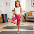 thumbnail image 5 of BLTIBY Girls Athletic Shorts Slim Cross V Elastic Waist Short Leggings Fashion Bike Dance Gymnastics Shorts Hot Pink 9-10 Years, 5 of 9