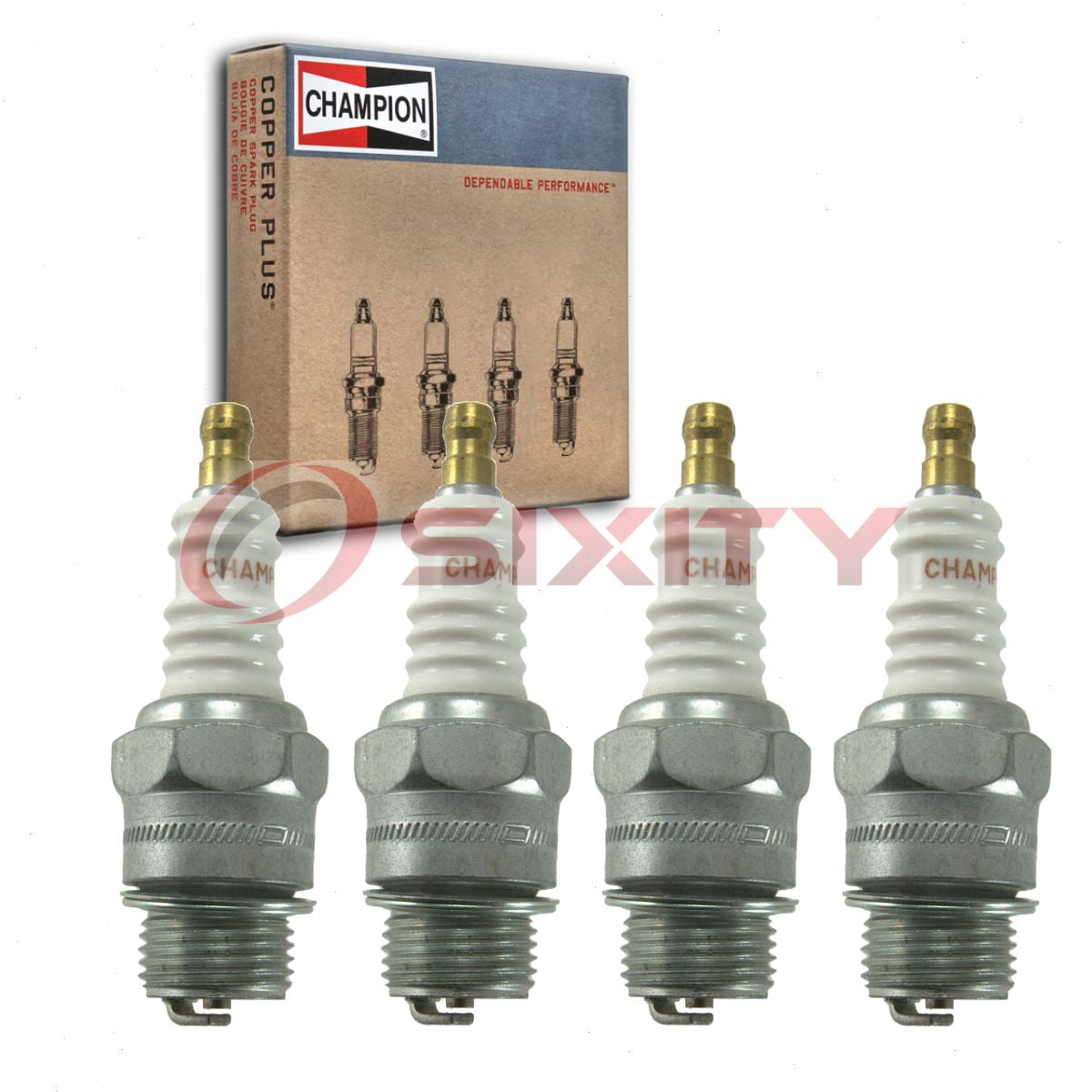 4 pc Champion 514 Industrial Spark Plugs for 82 B6W BT6 C85 C86 D14 M10A M10A0 M10AC0 M17 MW17U S85F Ignition Wire Secondary