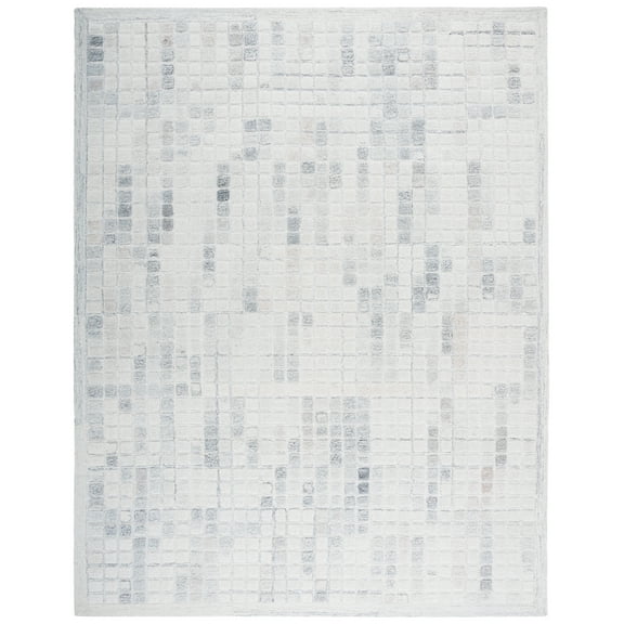 SAFAVIEH Ebony Risto Geometric Area Rug, Ivory/Gray, 9' x 12'