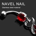 thumbnail image 3 of Nuevo Ombligo Stud de acero inoxidable Unisex con incrustaciones de diamante colgante ombligo, 3 of 5