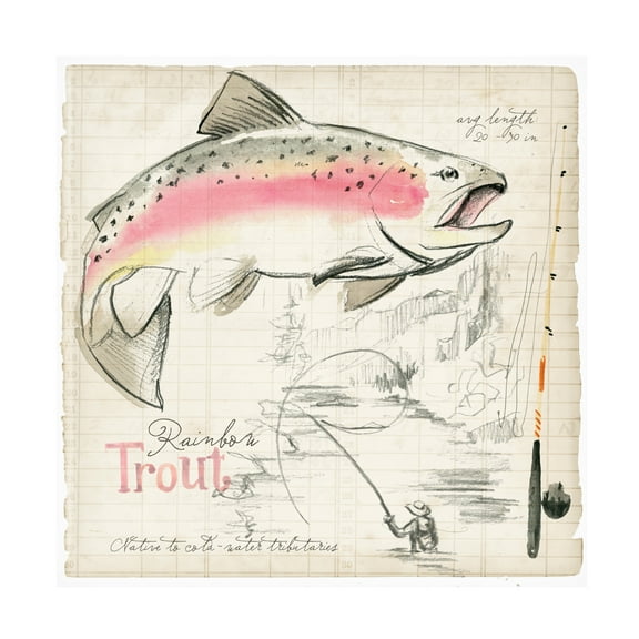Jennifer Paxton Parker 'Trout Journal I' Canvas Art