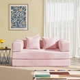 thumbnail image 3 of YINIX 62.9"  Sofa Couch with Two Pillows,  Comfy Modular Convertable Sofa Bed for Living Room and Small Spaces, Pink, 3 of 10