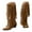 Yellow, variant on Cowboy Cowgirl Boots for Women Suede Pointed Toe Chelsea Tassels Western Knee High Boots