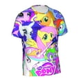 thumbnail image 3 of Unisex 3D Print My Lit-tle Pony T Shirts Graphic Design Casual Summer Short Sleeve Fashion Tees Shirt for Men Women, 3 of 8