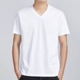 thumbnail image 2 of T Shirt for Men Black Cotton Shirts Men Mens Tee Shirts Casual Stylish Summer Cotton V Neck T Shirt Stretch Active Short Sleeve Moisture Wicking Undershirt 2025, 2 of 5