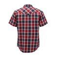 thumbnail image 2 of Men’s Western Short Sleeve Button Down Casual Plaid Pearl Snap Cowboy Shirt (#24 Red/White/Blue. M), 2 of 3
