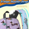 thumbnail image 5 of Dachshund Party and Gift Purple 17" School Backpacks for Teens,Waterproof Oxford Fabric,S-Shape Padded Straps for School,Travel,Hiking,Camping, 5 of 6