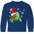 thumbnail image 3 of Inktastic Christmas Turtle in with Santa Hat and Snowflakes Long Sleeve Youth T-Shirt, 3 of 5
