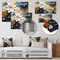 thumbnail image 4 of Designart "Silver Aqua Floral Tiles" Abstract Botanicals Metal Art Living Room, 4 of 5