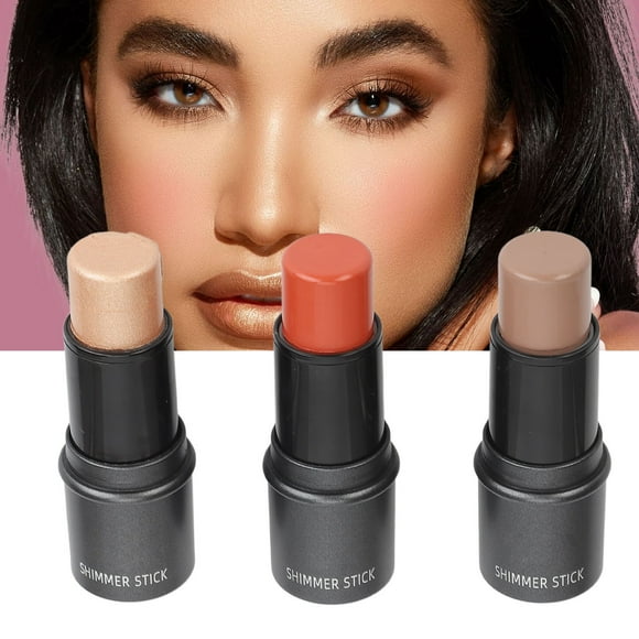 Cream Blush Stick, 3pcs Highlighter Makeup Stick Set For Cosmetic