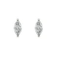 thumbnail image 3 of Clara Pucci 1Ct Synthetic White Sapphire Marquise Cut VVS1 Screw Back Stud 18k Solid hypoallergenic Gold Designer Earrings For April, 3 of 7