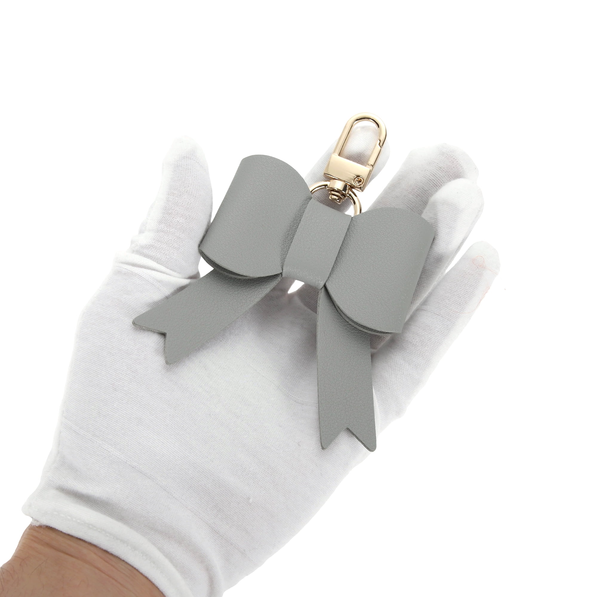 Unique Bargains Colorful Bow Handbag Charms for Gifts And Accessories Light Gray