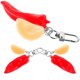 thumbnail image 3 of Bag Pendant Red PVC Vegetable Keychain Pepper Garlic Slice 3Pcs Set, 3 of 4