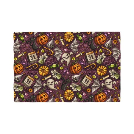 

Placemats Set of 6 halloween element Patterns Place mats for Dining Table Indoor/Outdoor Cute Heat Resistant Washable Table Mats(18 x 12 )