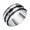 Black, variant on Stainless Steel Spiked Edge Ring for Men 8MM Wide Irregular Texture Punk Rock Statement Band Silver Size 11