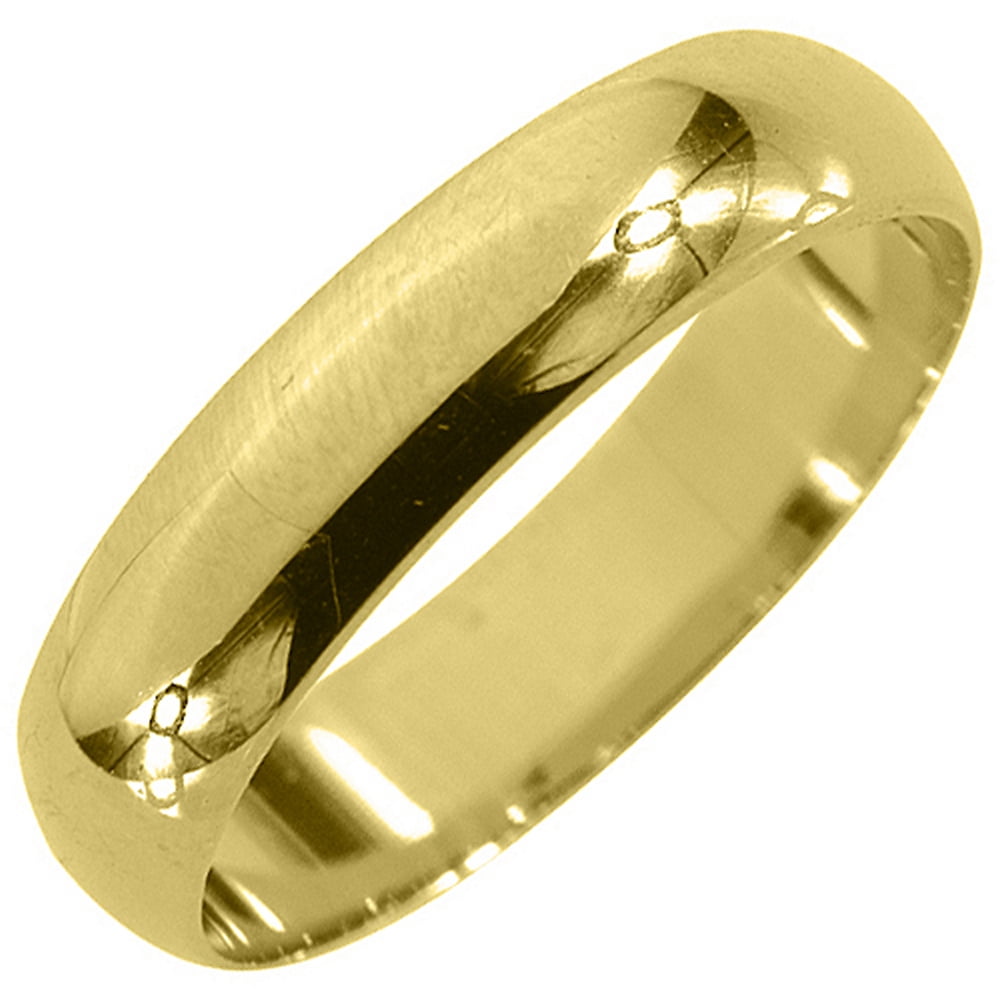 TheJewelryMaster 14K Yellow Gold Mens Wedding Band 5mm