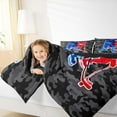 thumbnail image 4 of Manfei Hockey Player Queen Comforter Set,Camo Army Bedding Sets,Red Blue Gray Bedding Comforter Set For Children,Microfiber Bedroom Decor Reversible,3-Piece, 4 of 8