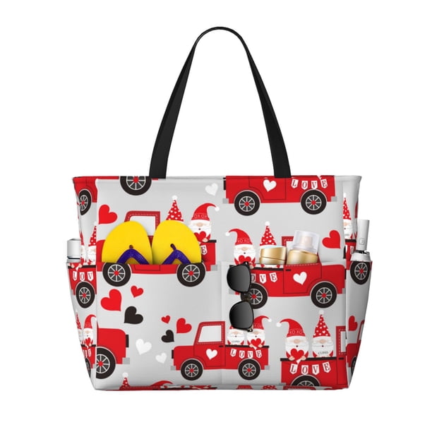 Easygdp Gnomes On The Car Bolsa de Viaje de Playa de Gran Capacidad, Bolsa Tote Perfecta para la Playa, Escapadas de Fin de Semana y Viajes