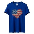 thumbnail image 2 of Birdeem T-Shirt pour Femmes d'Été Décontracté Ample Imprimé Fête de l'Indépendance à Col Rond à Manches Courtes, 2 of 3