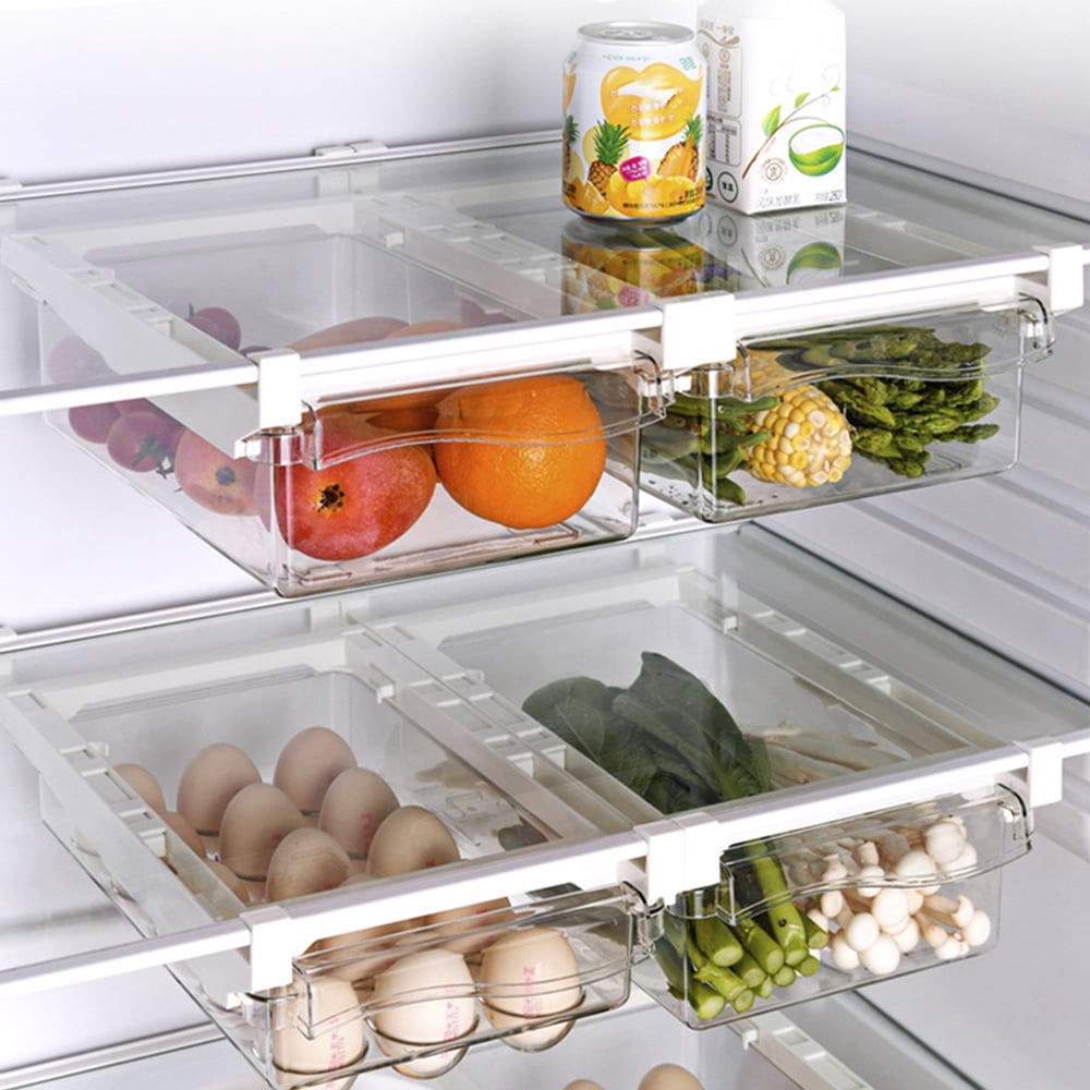 Accesorios Para Refrigerador Acros HOTBEST 4 Pack Refrigerator Organizer Bins Cupboard Drawer with Handle