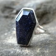 thumbnail image 2 of Genuine Blue Sunstone Gothic Ring, Natural 925 Sterling Silver, Handmade Coffin Gemstone Ring For Women, Ethnic Ring, Birthday Gifts For Mom, Promise Ring (Blue Sunstone), 2 of 9