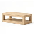 thumbnail image 3 of Modern Rectangular Coffee Table with Bottom Shelf (48in x 24in / 1220mm x 610mm), Blonde Wirebrush, 3 of 5