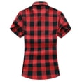 thumbnail image 2 of Camisas De Vestir Para Hombre Manga Corta Primavera y verano Camisa a cuadros para hombre Tendencia Camisa de manga corta de tamaño y guapo (Red, 4XL), 2 of 7