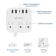 thumbnail image 2 of Adaptador de Enchufe Europeo, Regleta Unidapt de EE. UU. a Reino Unido Europa para UE/Reino Unido/EE. UU. con USB C y 4 Puertos USB, 3 Tomacorrientes de CA, Montaje en Pared, Cable de extensión de 5 p, 2 of 5