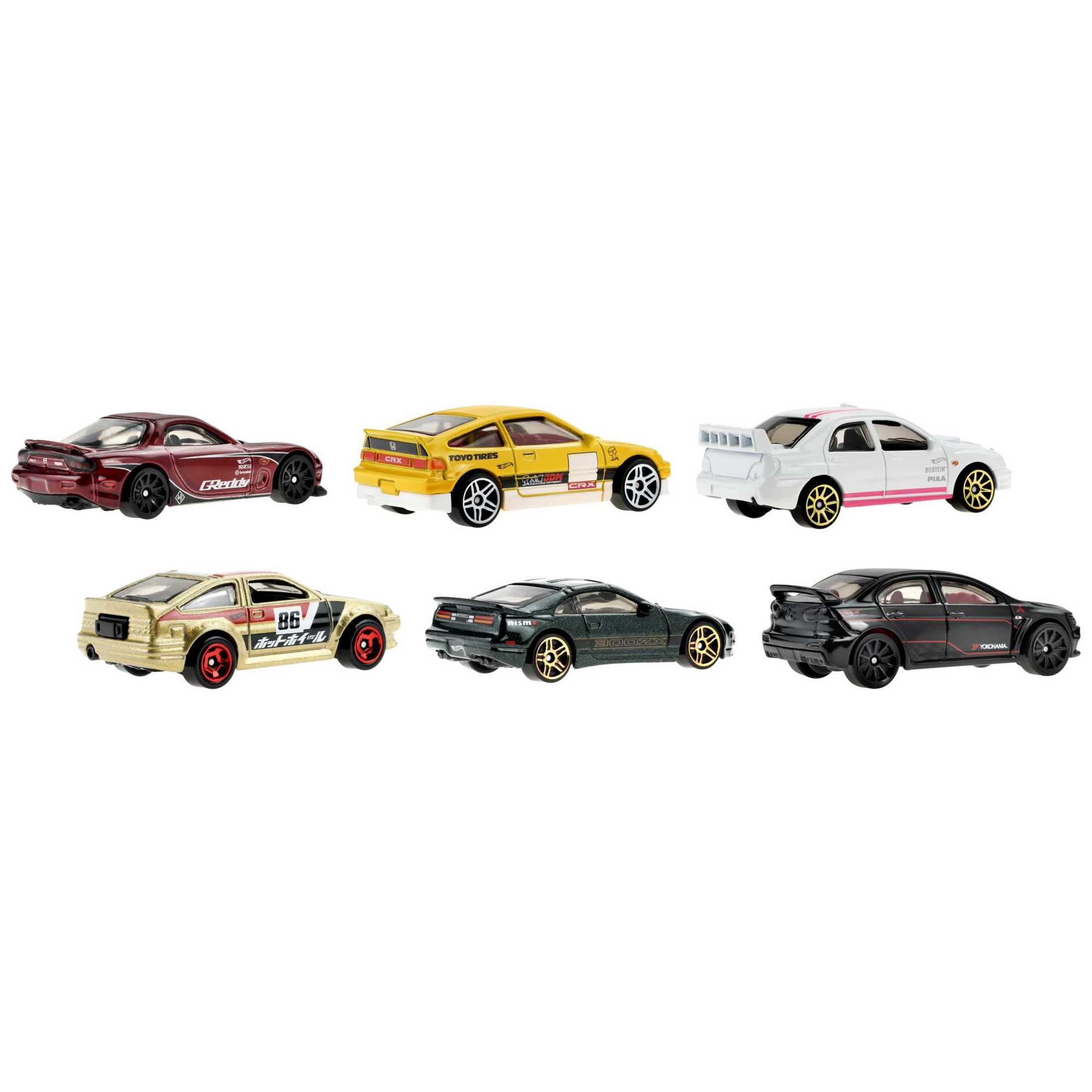 Hot Wheels Japanese Vehicles Themed Multipack of 6 Toy Cars, Gift for Kids & Collectors