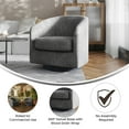 thumbnail image 2 of Flash Furniture Landon Fabric Upholstery Club Style Barrel Accent Armchair Dark Gray, 2 of 2