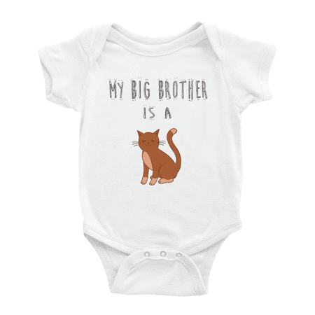 

My Big Brother Is A Havana Brown Cat Funny Baby Bodysuit For Boy Girl