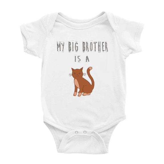 My Big Brother Is A Havana Brown Cat Funny Baby Bodysuit For Boy Girl