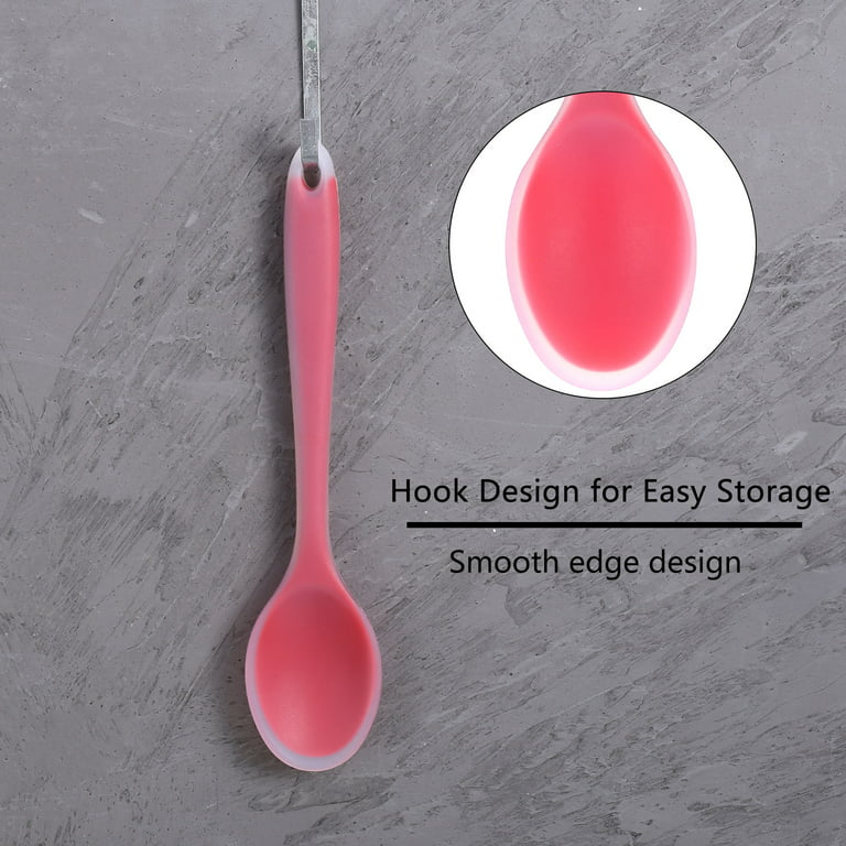Silicone Mixing Spoon, High Heat Resistant to 480°F, Hygienic One Piece  Design Cooking Utensil for Mixing & Serving 