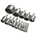 thumbnail image 3 of 15pcs Diamond Coated Drill Bit Set Tile Marble Glass Ceramic Hole Saw Drilling Bits For Power Tools 6mm-50mm, 3 of 5