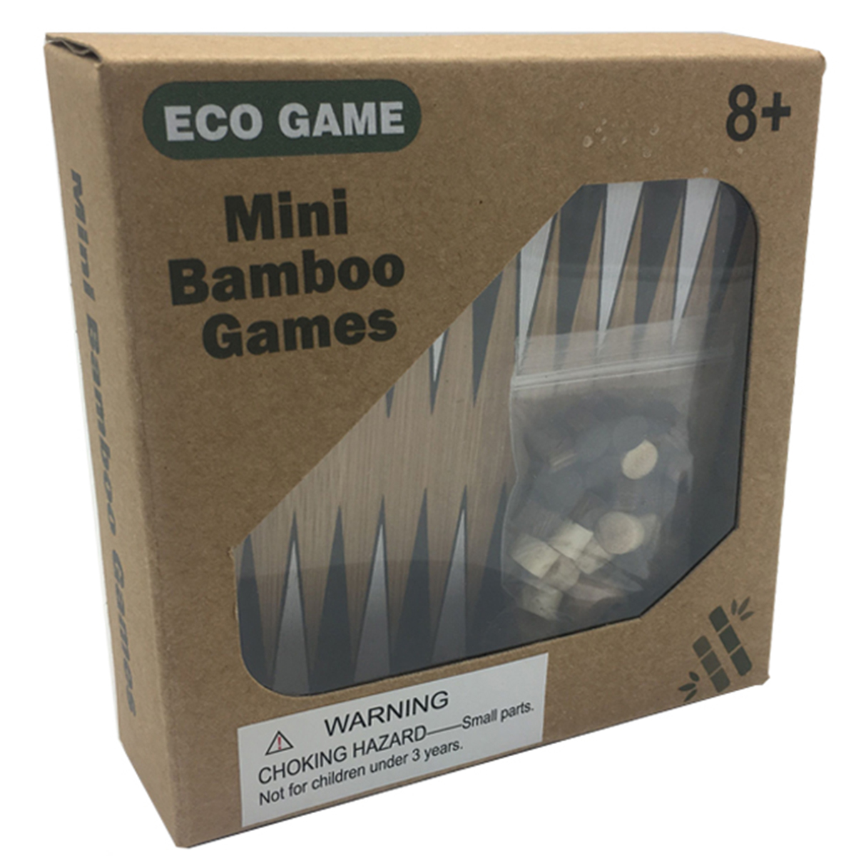 Zummy Natural Wooden Backgammon Game Puzzle - Mini Size