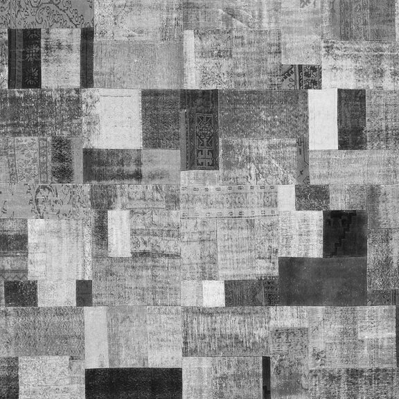 Ahgly Company Indoor Square Patchwork Gray Transitional Area Rugs, 5' Square