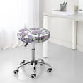 thumbnail image 5 of Violets Flowers Purple Pink Round Bar Stool Seat Covers, Elastic Round Chair Cover Stool Seat Slipcover Bar Stool Cushions Round Pad for 12-14 inch, 5 of 5