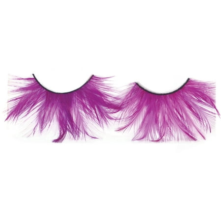 Loftus Showgirl Costume Feather 2pc Eyelashes, Purple, One