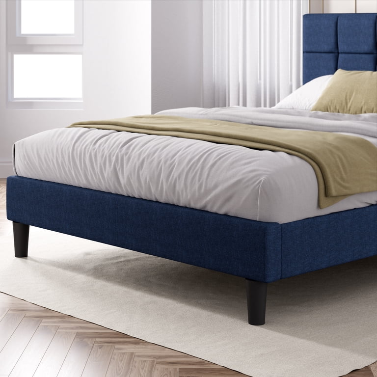 Zinus Lottie Tufted Upholstered Platform Bed, Navy, Full - Walmart.com