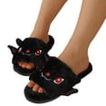 thumbnail image 3 of YLYL Halloween Women Men Slippers Soft Plush Open Toe Slip-On Comfortable House Indoor Outdoor Fur Fuzzy Slippers, 3 of 8