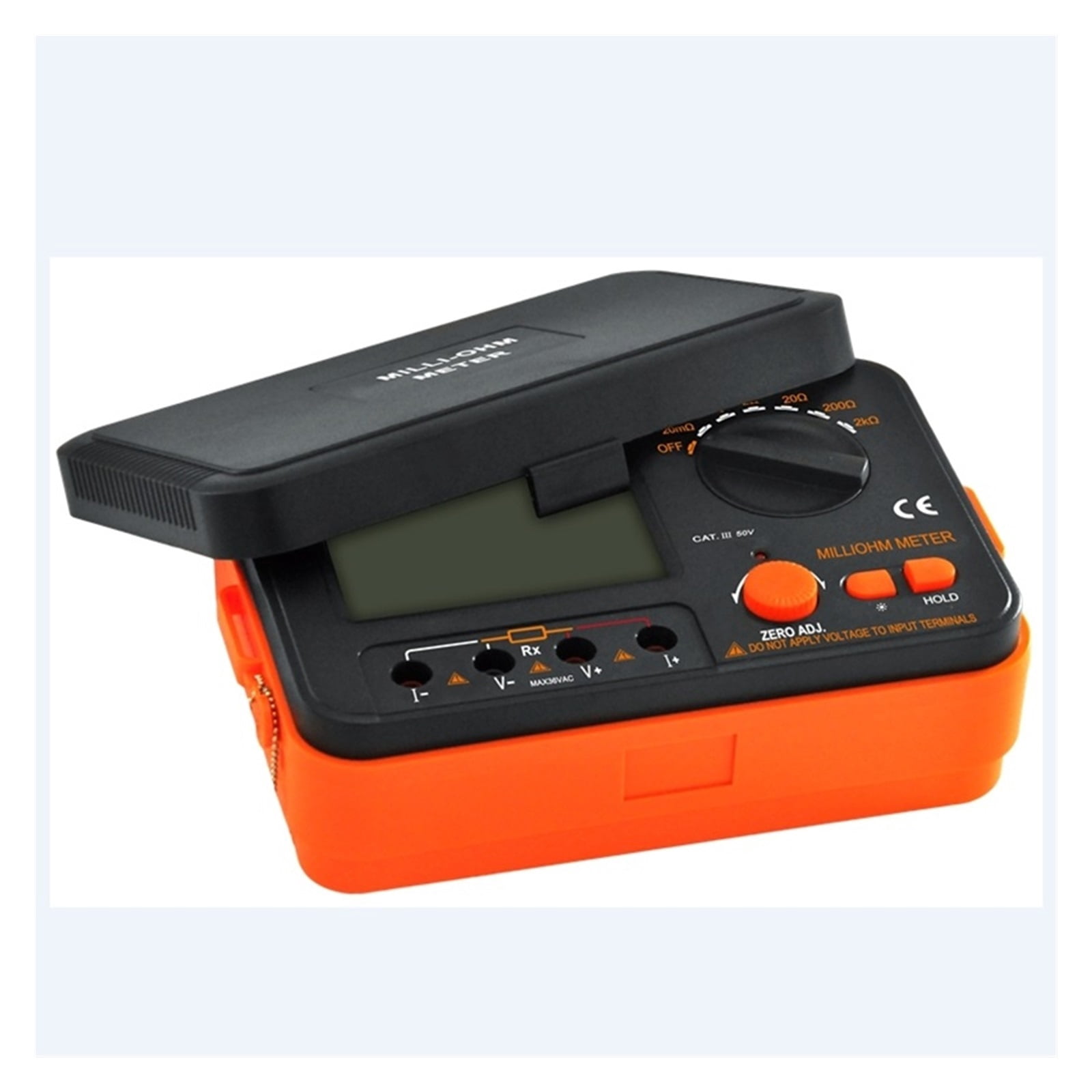 Digital Milliohm Meter 3 1/2 LCD Display 4 Wire Test Low Resistance Tester 6 Ranges Accuracy Ohm Multimeter Backlit