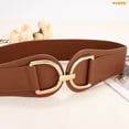 thumbnail image 4 of WHIPPY Women Stretch Wide Belt Gold Buckle Ladies Elastic Waist Belts for Dresses, 4 of 5